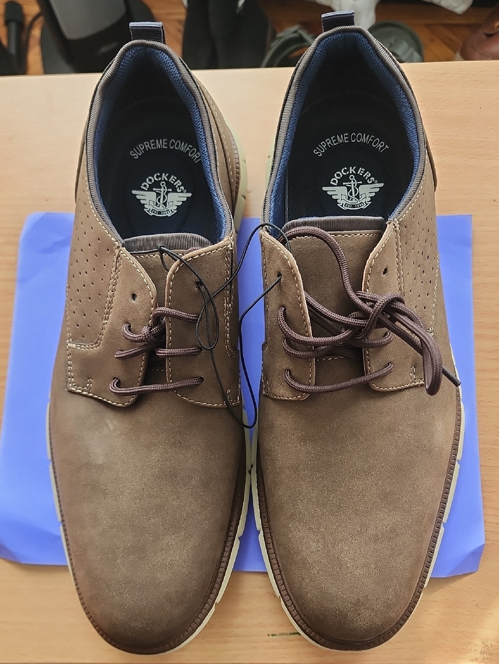 Dockers Brown Suede Lace-Up Derby Shoes